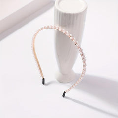 Faux Pearl Beaded Headband Non slip Head Hoop Skinny Headdress Hair Band