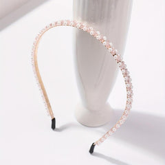 Faux Pearl Beaded Headband Non slip Head Hoop Skinny Headdress Hair Band
