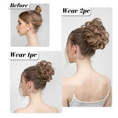 Curly Hair Bun Extensions Elastic Scrunchies Chignon Donut Updo Hair Pieces
