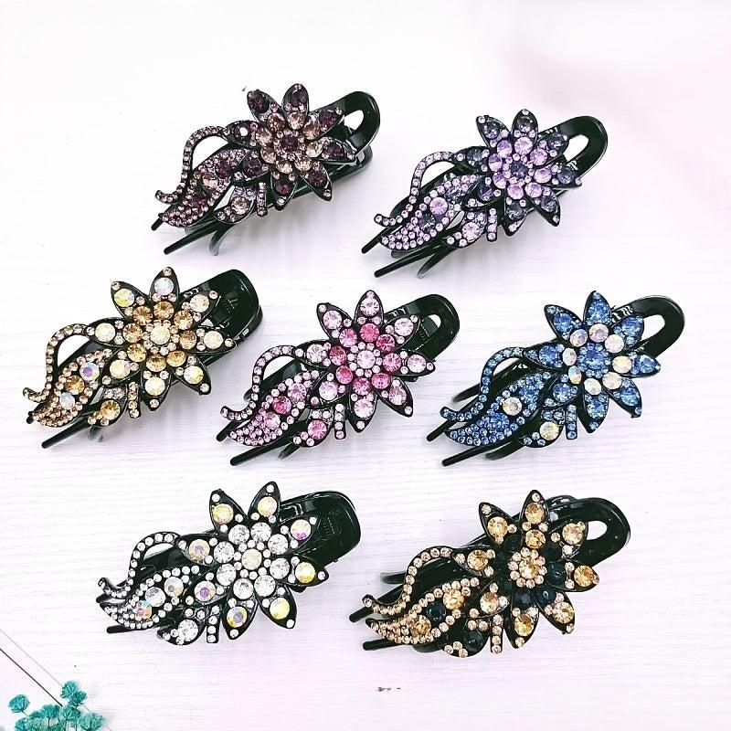 Rhinestone Flower Hair Clip Bridal Wedding Hair Grip