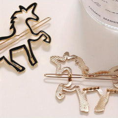 Hollow Horse Hairpin Women's Side Clip Jewelry Pony Hairpin Accessories