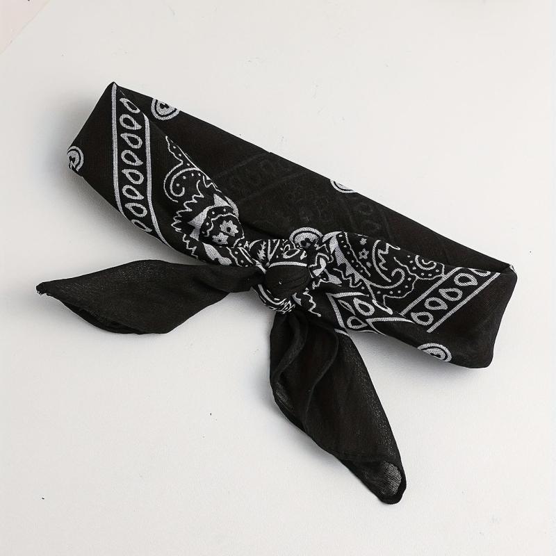 Boho Paisley Pattern Bandana Square Scarf Hair Accessories