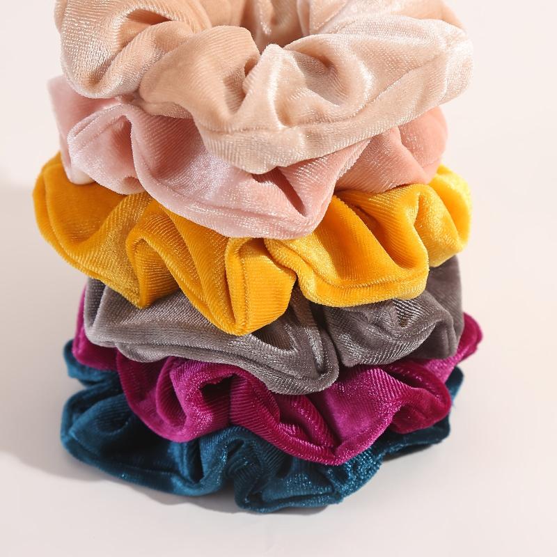 20 Velvet Hair Ties Scrunchies Set, Assorted Colors
