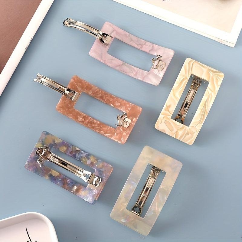Hollow Square Barrette French Barrette Sweet Ponytail Holder Hair Accessories