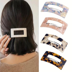 Hollow Square Barrette French Barrette Sweet Ponytail Holder Hair Accessories