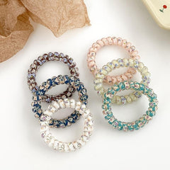6pcs Floral Wire Hair Tie Ponytail Holder Vintage Hair Band Elastic Headwear