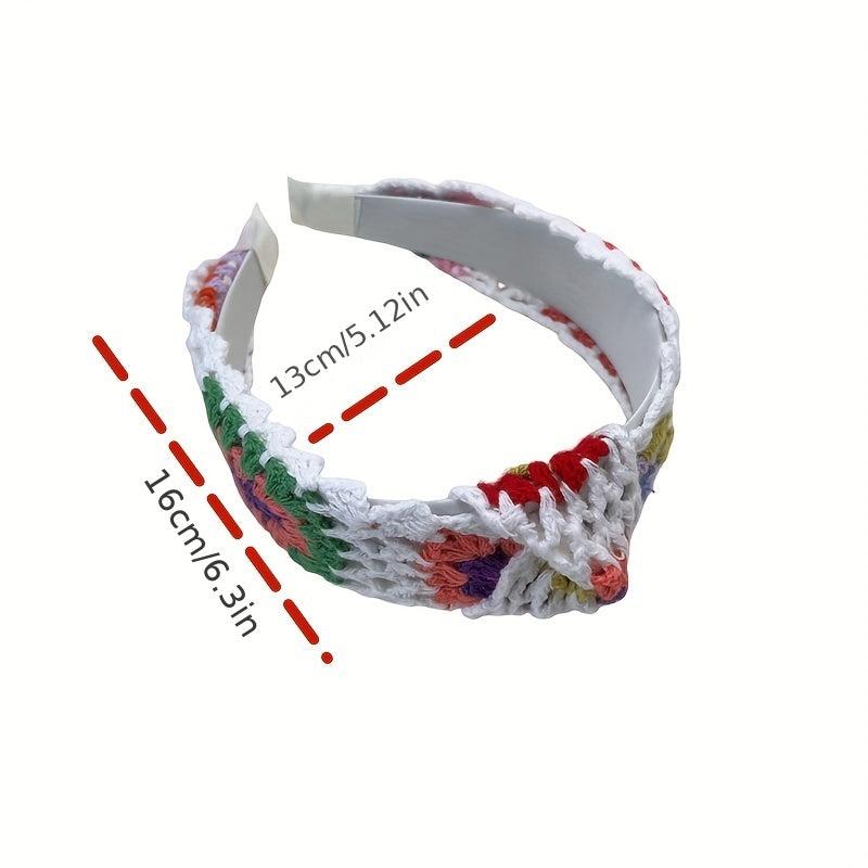 Crochet Wool Headband Flower Pattern Hair Accessories For Women