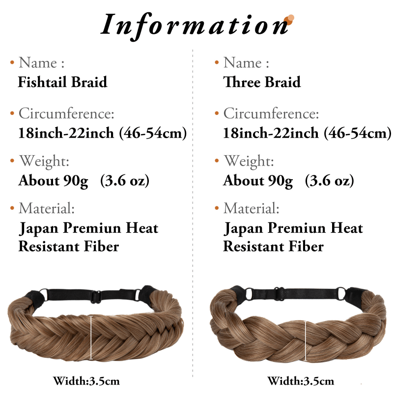 Braid Wig Headband Hair Extension Stretch Hair Piece Hair Accessories