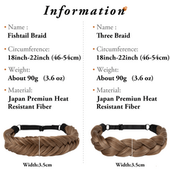 Braid Wig Headband Hair Extension Stretch Hair Piece Hair Accessories