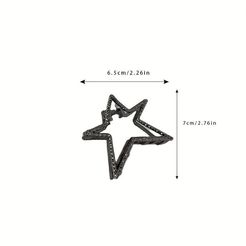 Y2K Star Hair Claw Nonslip Ponytail Holder Women Girls Hair Clip