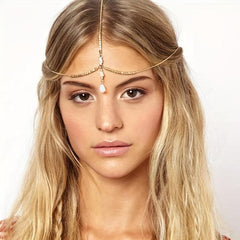 Boho Pendant Head Chain Rhinestone Headpieces