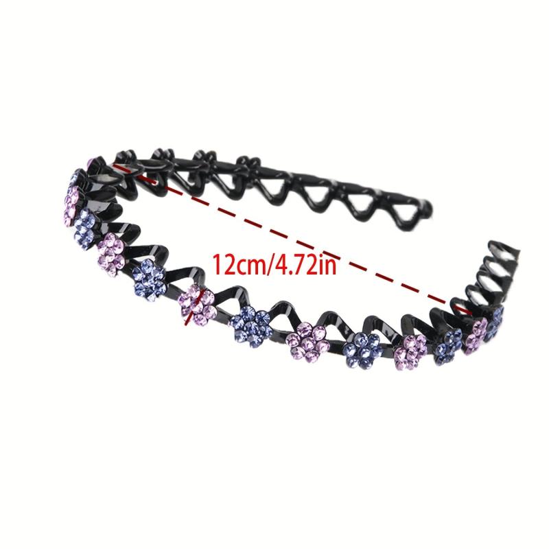 Glitter Rhinestone Flower Headband for Women Girls