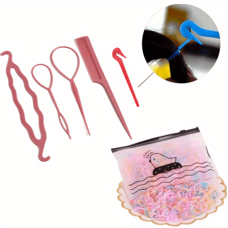 1000pcs Baby Girls Hair Styling Set with Elastic Bands and Hair Hoop