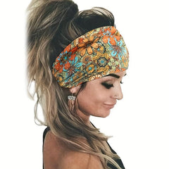 Floral Butterfly Print Headband Ladies Sports Sweatband