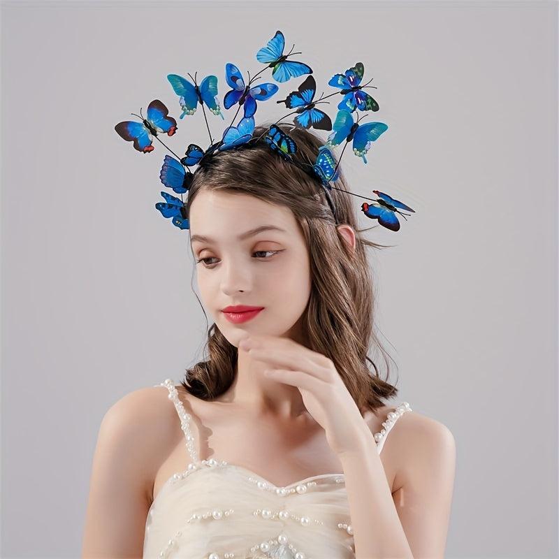3D Butterfly Headband Crown Tea Party Halloween Accessory for Girls