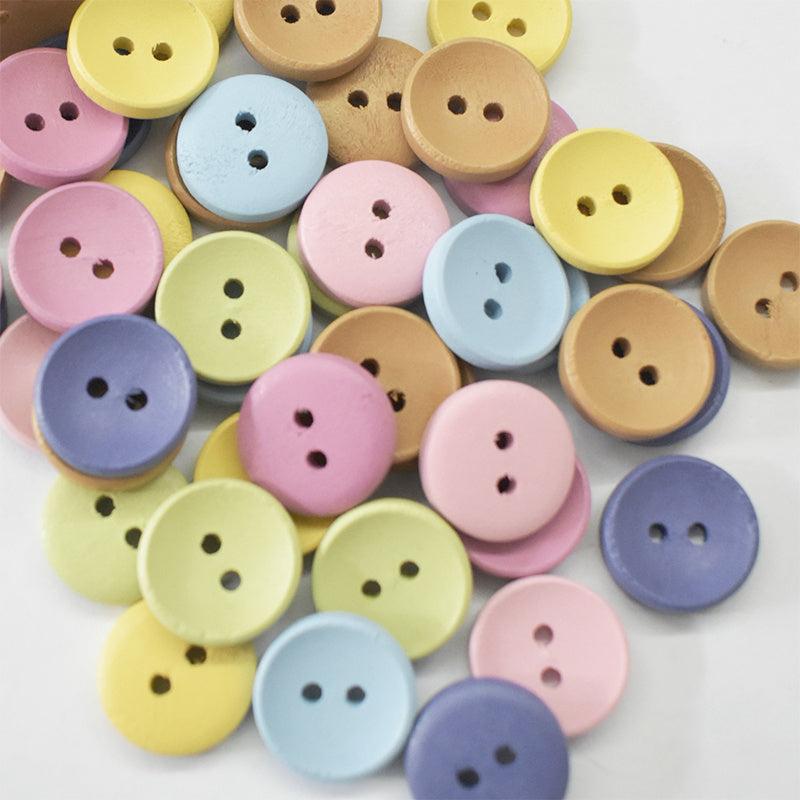 Round Wooden Buttons Fashionable DIY Clothing Accessories
