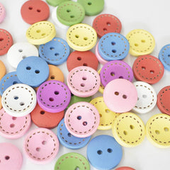 Round Wooden Buttons Fashionable DIY Clothing Accessories