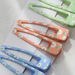 10pcs Floral Print Hair Clip Minimalist Duckbill Hair Pin Headwear
