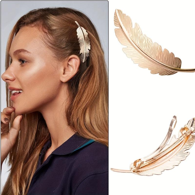 2pcs Metal Hairpin Star Leaf Moon Shape Hair Pin Bobby Pin Side Clip