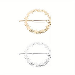 2pcs Metal Hairpin Star Leaf Moon Shape Hair Pin Bobby Pin Side Clip