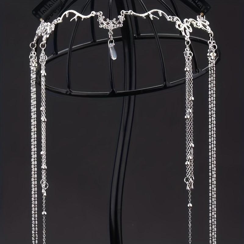 Chinese Retro Tassel Headpiece Rhinestone Hair Pin for Women
