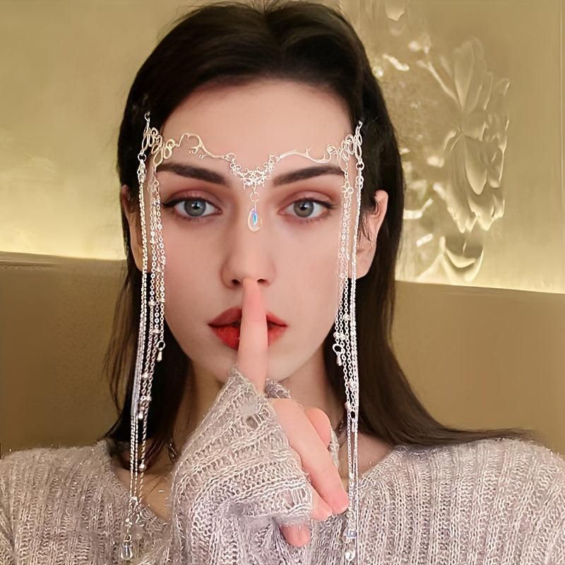 Chinese Retro Tassel Headpiece Rhinestone Hair Pin for Women