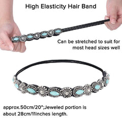 Beaded Bridal Headband Rhinestone Hair Accessories Vintage Party Headdress