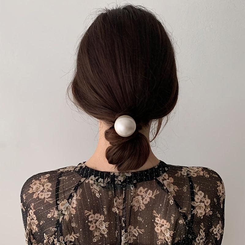 2 Pcs Pearl Hair Stick Bun Metal Hair Claw Clip Thin Hair Golden Slide Women
