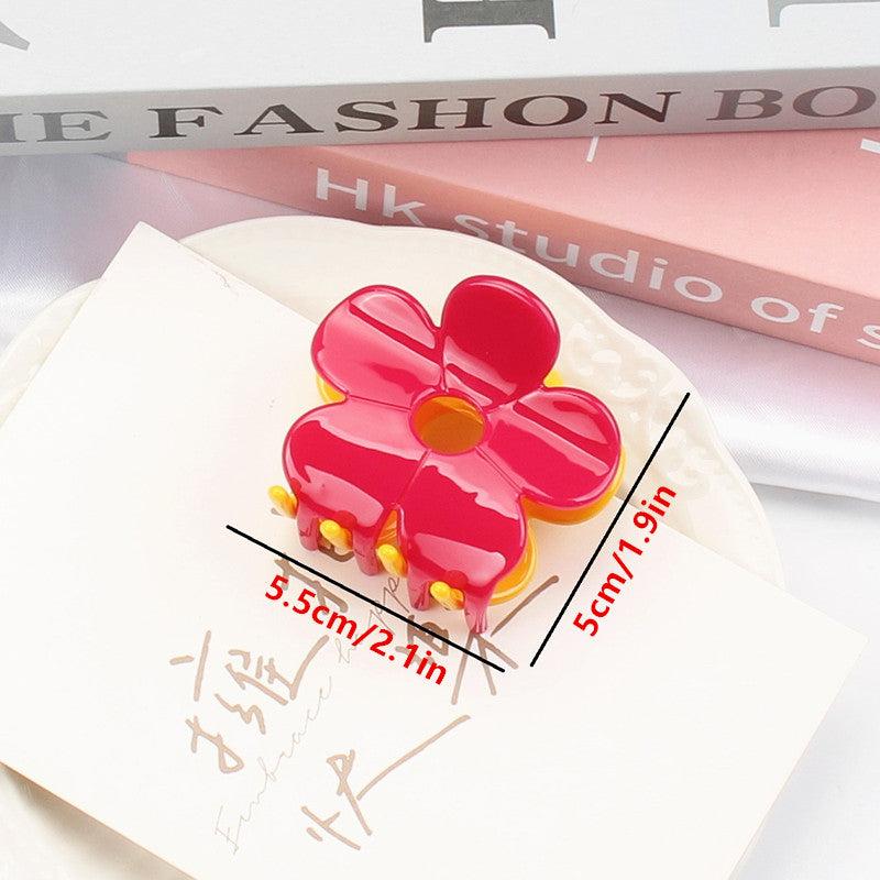 Sweet Flower Hair Claw Clip Non Slip Strong Hold Grip