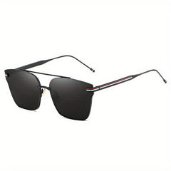 Square Striped UV400 Sunglasses for Driving Vacation Travel