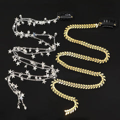 Golden Metal Chain Hairpins Tassel Hair Clips Braided Barrettes Hair Accessories