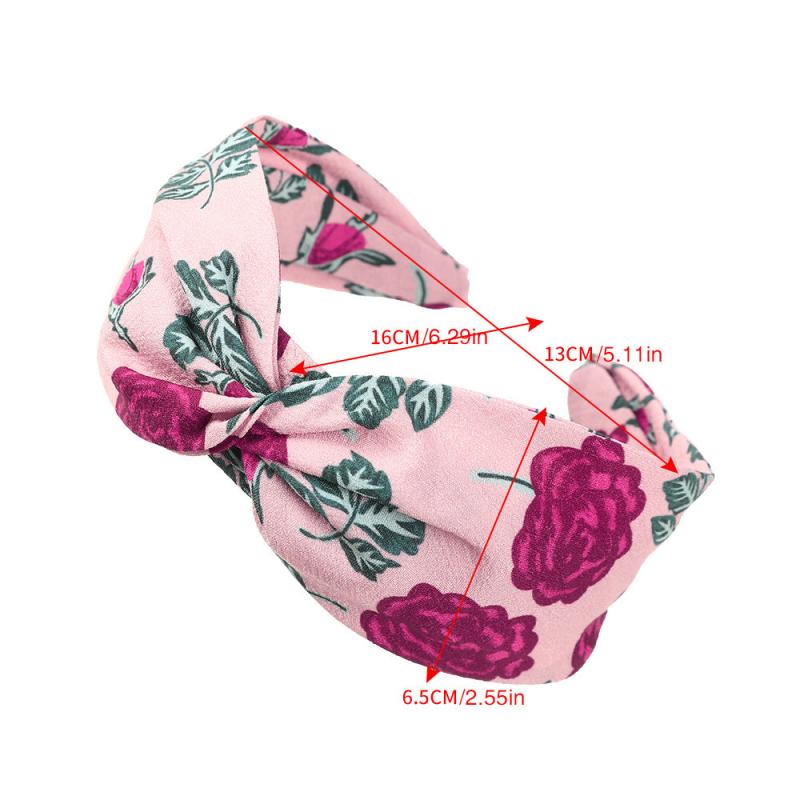 Vintage Floral Headband Cross Knot Hair Band Boho Hair Accessories
