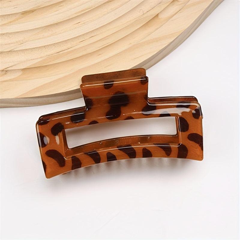 2pcs Leopard Hair Claw Clips Acrylic Hair Clamps For Long Hair