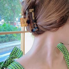 2pcs Leopard Hair Claw Clips Acrylic Hair Clamps For Long Hair