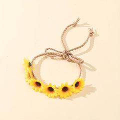 Sunflower Headband Bohemian Garland Hair Accessories Elastic Flower Crown