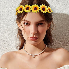 Sunflower Headband Bohemian Garland Hair Accessories Elastic Flower Crown