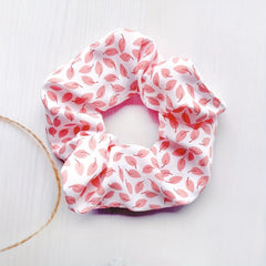 5pcs Leaf Pattern Chiffon Scrunchies Hair Tie Ponytail Holder for Women Girls