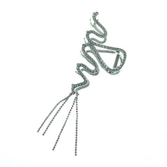 Large Rhinestone Hair Claw Big Wave Hair Clip Strong Hold Tassel Chain Hair Claw