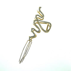 Large Rhinestone Hair Claw Big Wave Hair Clip Strong Hold Tassel Chain Hair Claw