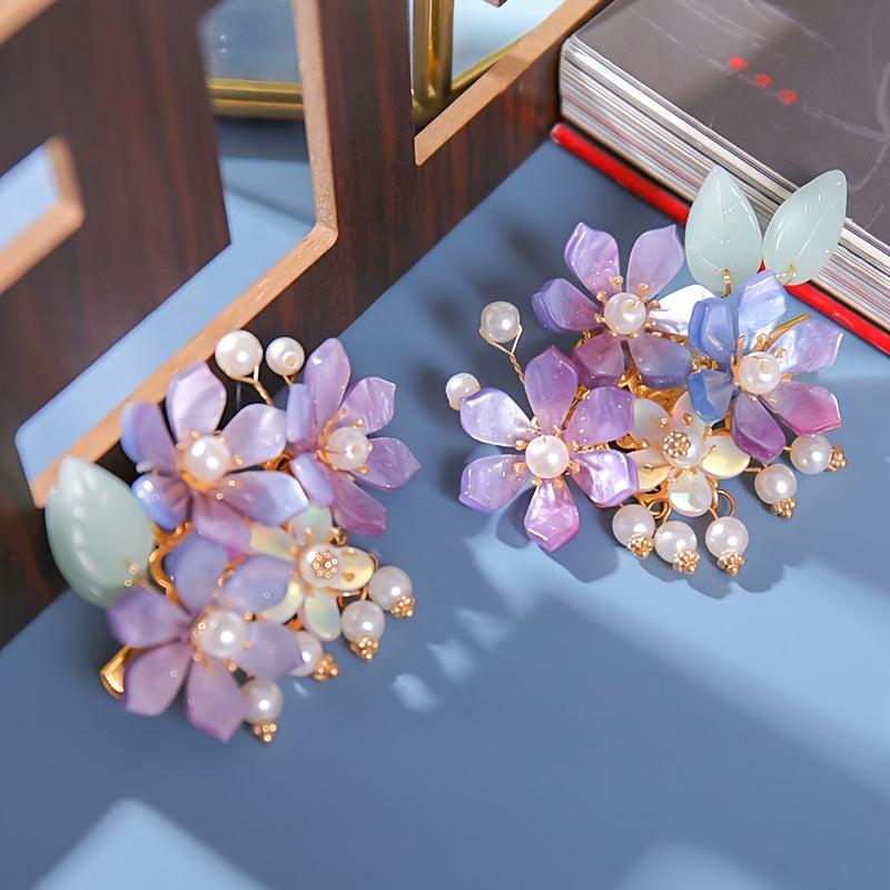 Vintage Flower Hair Clip with Tassel