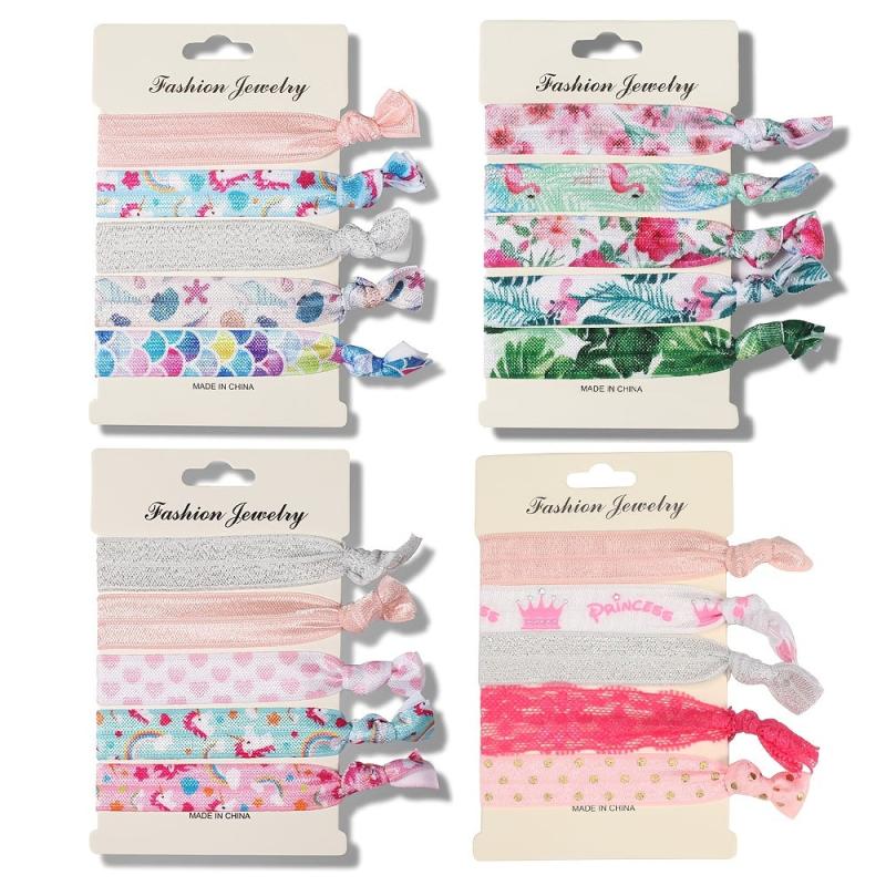 No Crease Ribbon Elastic Ponytail Holder Hair Ties Hair Styling Accessories