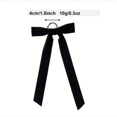 Velvet Ribbon Hair Tie with Bow Knot