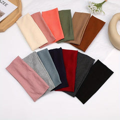 Multicolor Wide Headbands Women Elastic Thick Sweatband Non Slip