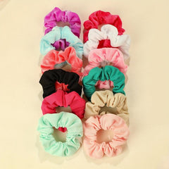 24pcs Floral Printed Hair Tie Silky Hair Rope Ponytail Bun Holder Accessories