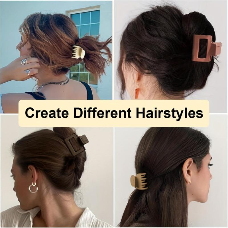 10pcs Small Frosted Hair Claw Clip Solid Nonslip Ponytail Holder Women Girls
