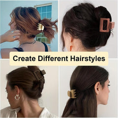10pcs Small Frosted Hair Claw Clip Solid Nonslip Ponytail Holder Women Girls