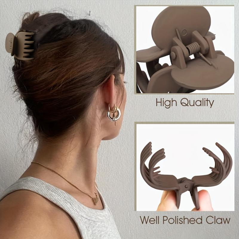 10pcs Small Frosted Hair Claw Clip Solid Nonslip Ponytail Holder Women Girls