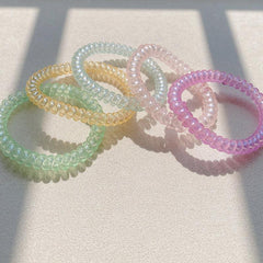 5pcs Luminous Skinny Spiral Hair Tie Hair Accessories Women Girls