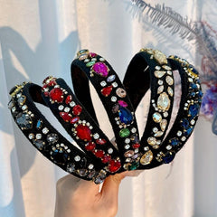 Baroque Rhinestone Headband Knitted Fabric Hair Hoop