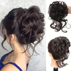 Curly Wigs Ponytail Hair Extension PVC Simulation Hair